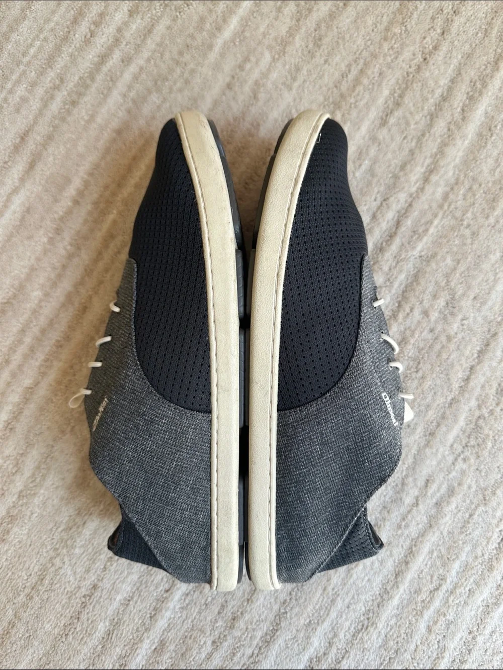 EUC OLUKAI Nohea Moku Shoe Boat No Tie Shoe Dark Shadow Gray Size 10